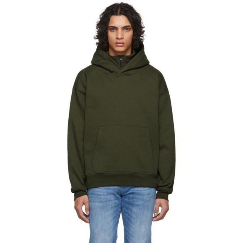 FRAME Green Half-Zip Hoodie Men's sweatshirt size L